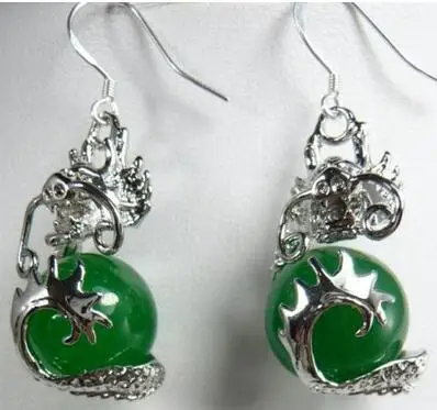 Модные очаровательные женские серьги с драконами Jadeite ювелирные изделия для