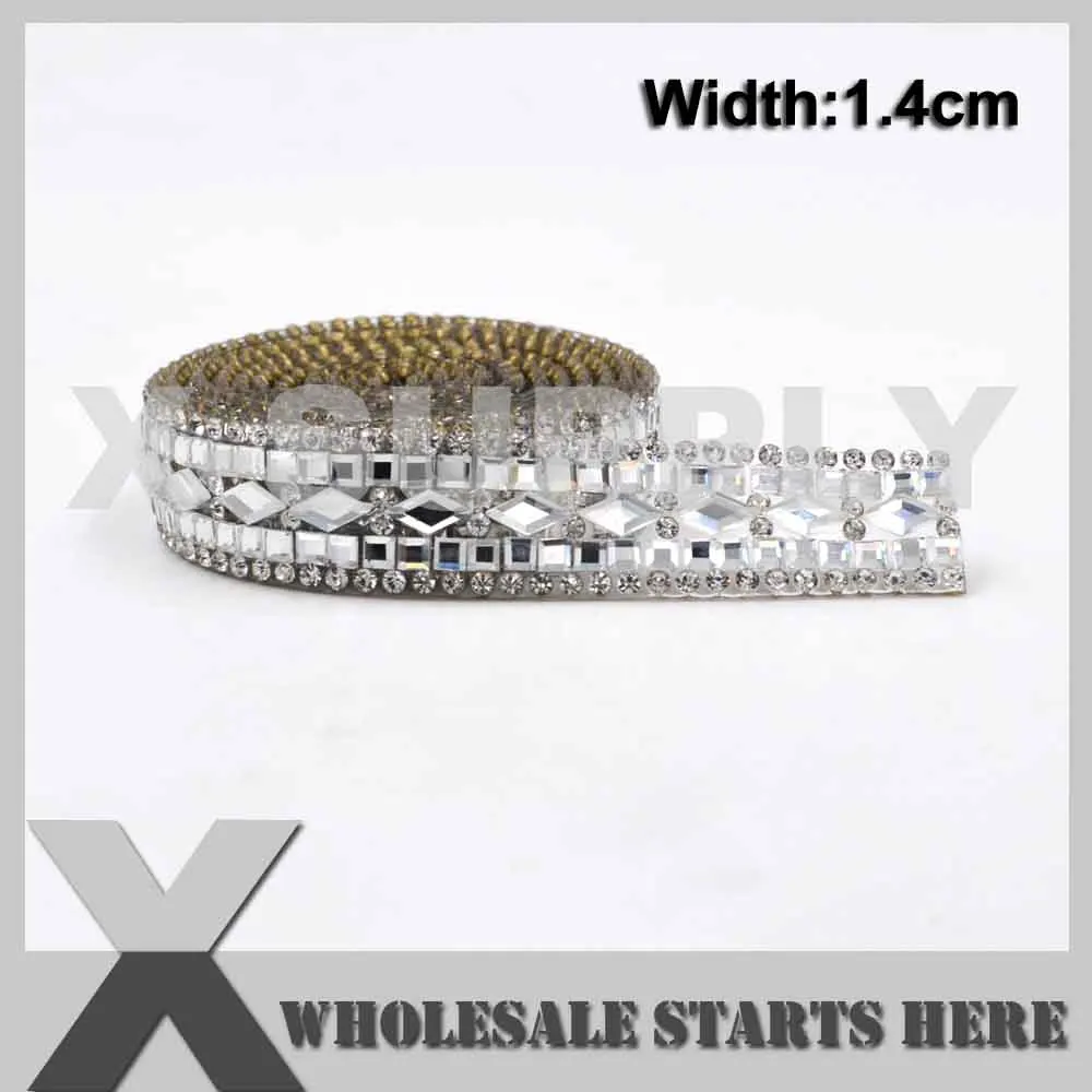 Crystal Торговля, железные стразы, лента для торта, вина, свадебное платье - Цвет: Crystal
