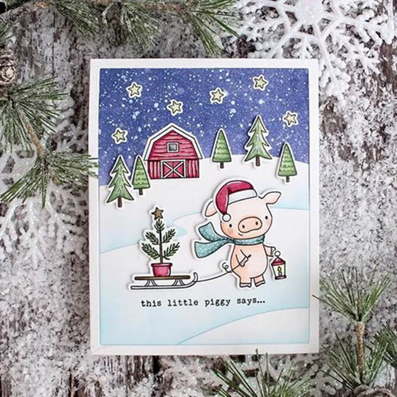 Свинка прозрачный штампы для DIY Скрапбукинг/фотоальбом Декоративные резки