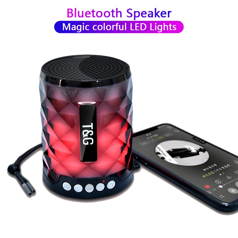 Цветная светодиодная мини Колонка TG155 с Bluetooth портативная уличная для звонков