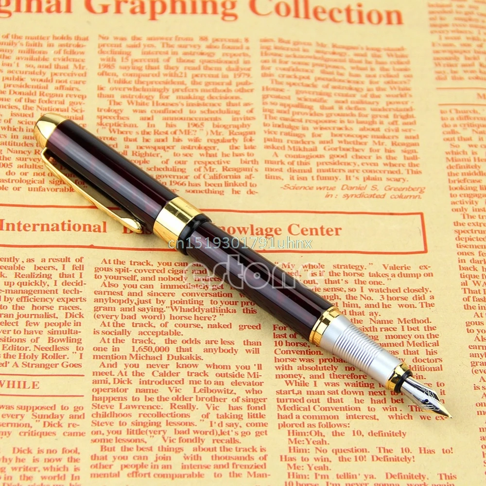 Перьевая ручка Jinhao X250 с красным мраморным наконечником среднего размера и
