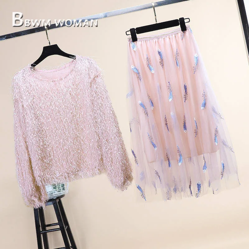 Женский комплект из блузки и юбки Розовая фея весна 2019| |