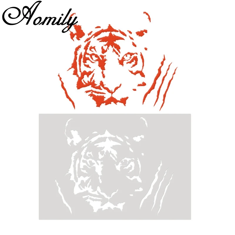 Aomily горячая Распродажа пластиковый трафарет для торта с тигром Аэрограф