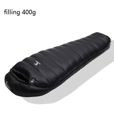 black 400g Сверхлегкий спальный мешок, спальный мешок для кемпинга, зимний осенний спальный мешок для мумии, вакуумный спальный мешок для кемпинга, аксессуары для кемпинга - Цвет: black 400g