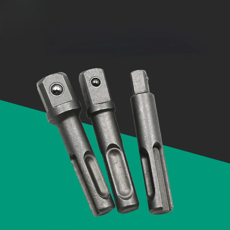 3pcs SDS Connecting Rod Socket Nut Impact Driver Adaptors Drill Bits 1/4" 3/8" 1/2" Hex Shank Converter Hammer Adapter Tools