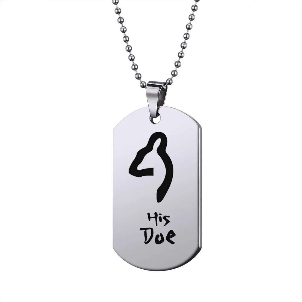 Гравировка 1 пара животных Buck Doe Love Tag высокополированная титановая сталь