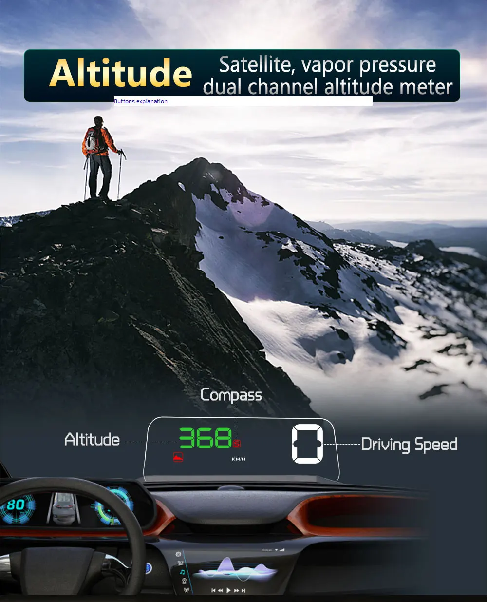 T900 автомобильный HUD Дисплей на голову OBD 2 gps цифровой автомобильный измеритель скорости сигнализации скорость проектор Предупреждение Авто HUD OBD2 дисплей