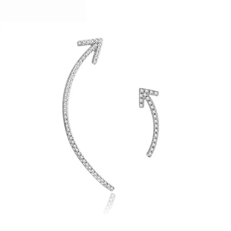 Luoteemi новые Love Jewelry Элегантный различных Размеры Серьги-гвоздики стрелка Форма длинные Аксессуары крышка уха мода для Для женщин - Окраска металла: rhodium