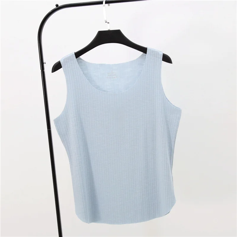 Home Vest Female Summer Living Clothes Elastic Knitted Thin Style Tank Tops Solid Sexy Woman Clothing Sportswear | Женская одежда