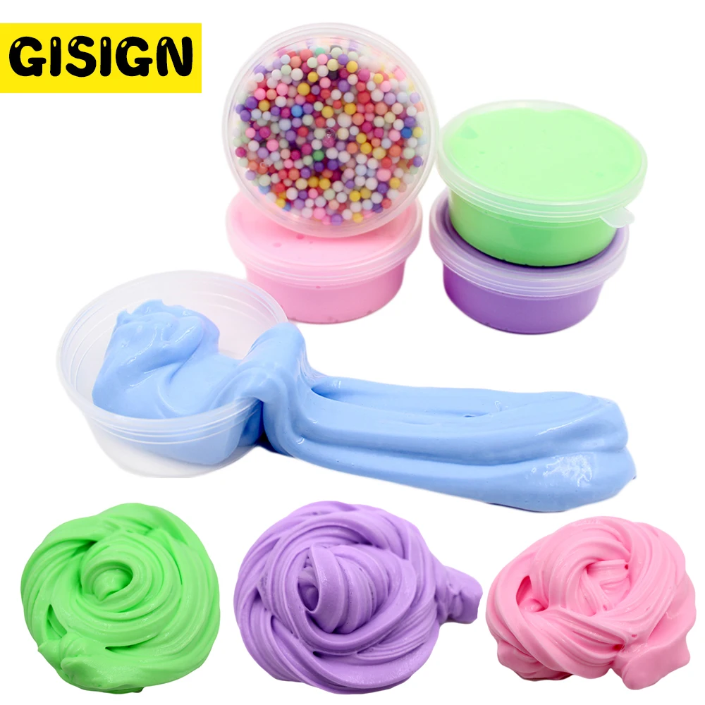 

Super Fluffy Slime Clay DIY Soft Glue Foam Beads Box Cotton Ball Kit Not Plasticine Craft for Antistress Kids Toys Supplies