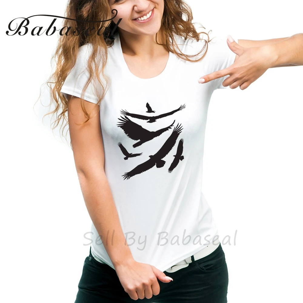 Babaseal векторные силуэты Орел с белыми забавными футболками розовый плюс размер