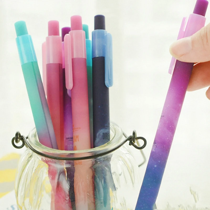 1 шт. гелевая ручка с милой звездой Галактики креативное пространство желе черные