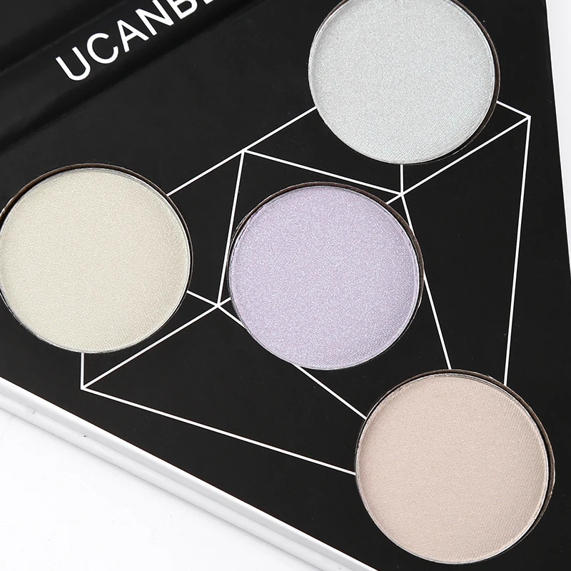 UCANBE Макияж Треугольник блеск Тени для век Палитра Shimmer Eye тени для век, хайлайтер осветитель Небесный оттенок светящийся набор