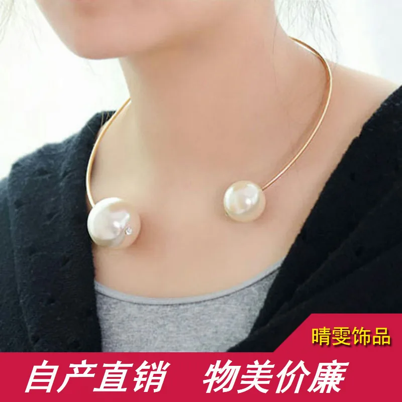 

Европейско-американское Шоу Размер жемчужное короткое кольцо для денег Корейская версия творчества модное ожерелье Kuazhangxiang оптовая продаж...