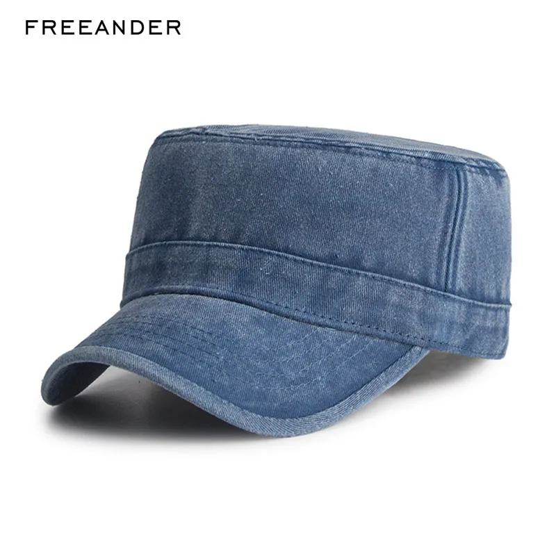 Freeander однотонные плотные потертые джинсовые хлопковые шапки с плоским верхом