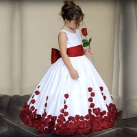 holy communion dresses ball gown long sleeves lace back button solid o neck flower girl dresses vestido de daminha new arrival