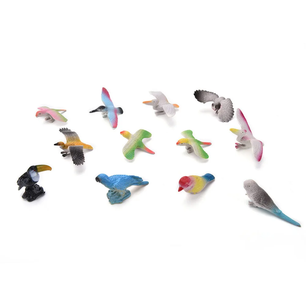 

12Pcs Plastic birds Play Toys Best Gift for kids Developmental Toy Birds Model Action & Figures Toy Set