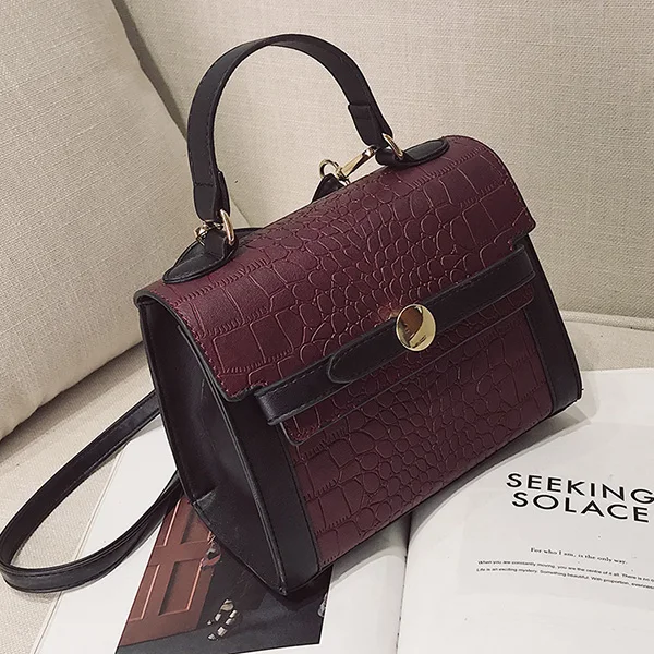 Purple Элегантные женские дизайнерские сумочки, роскошная Повседневная Сумка-тоут из искусственной кожи, женская сумка через плечо со съемным длинным плечевым ремнем - Цвет: Purple