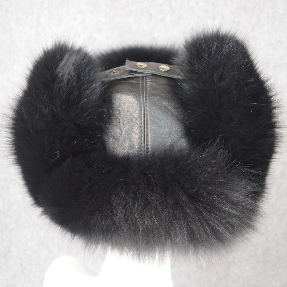 С защитой от ветра 100% из натурального меха лисы шапка ушанка для русской зимы