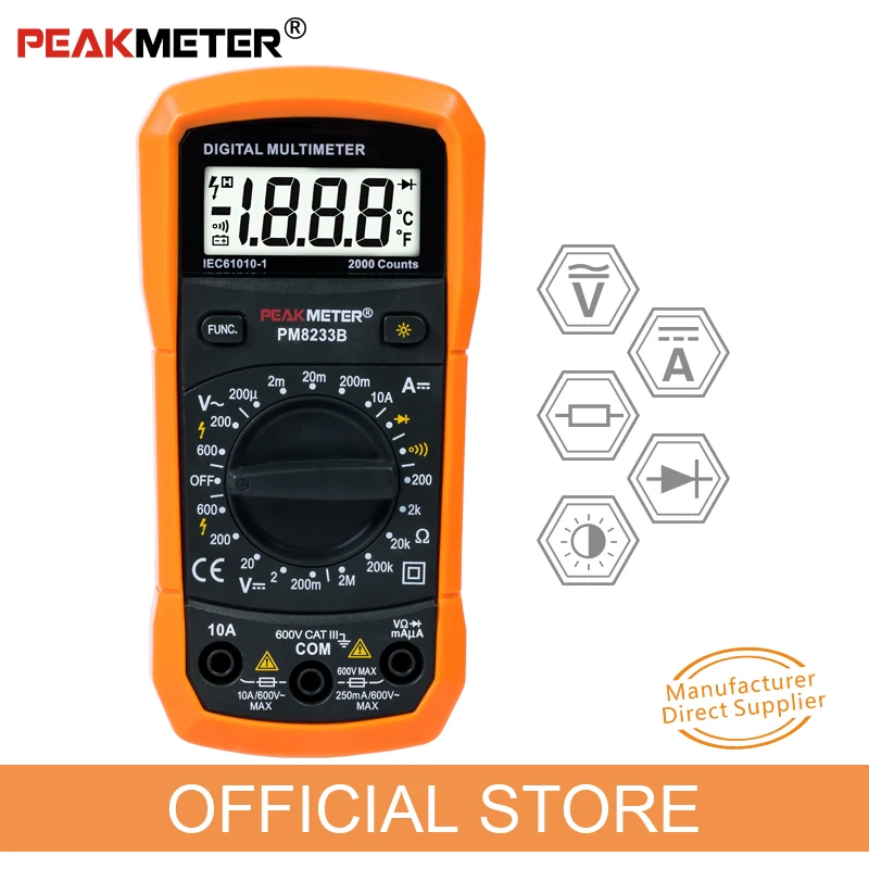 Цифровой мультиметр PM8233 series карманный с ЖК дисплеем 2000 отсчетов|best digital multimeter|digital