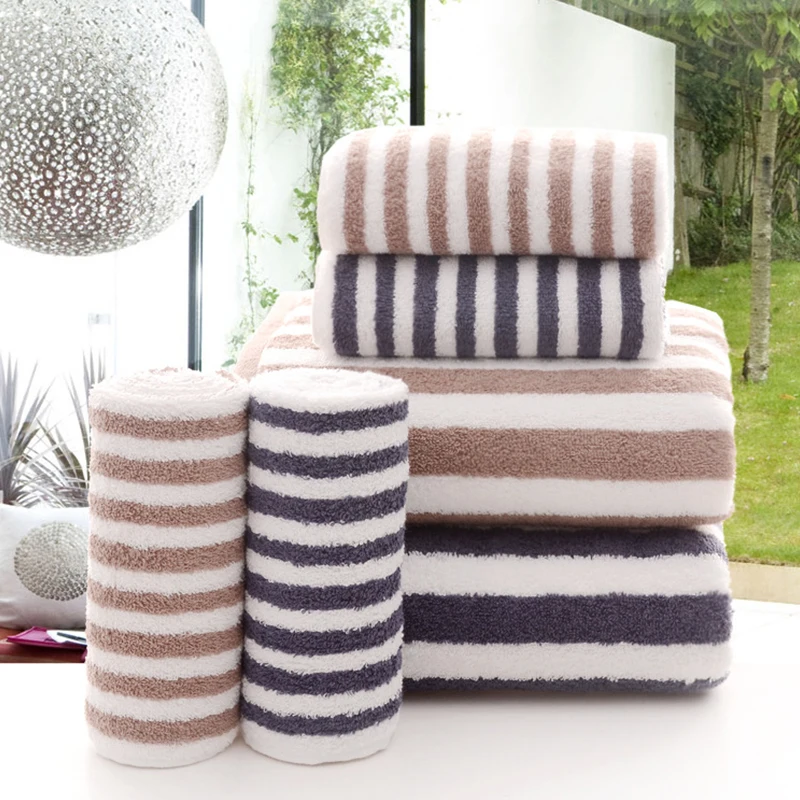 100% хлопок Малый домашнее полотенце в синюю полоску с абсорбирующие мягкие для