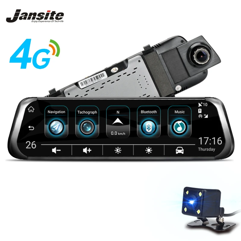 Jansite 4G wifi смарт Автомобильный видеорегистратор 1" сенсорный экран Android поток медиа переднее зеркало заднего вида FHD 1080P двойной объектив gps ADAS Автомобильный видеорегистратор s
