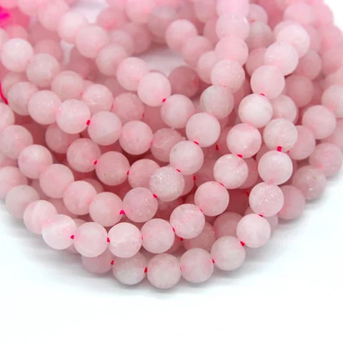 Женские круглые бусины, 6, 8, 10, 12 мм, розовые Ониксовые бусины, ожерелье с подвеской для браслета