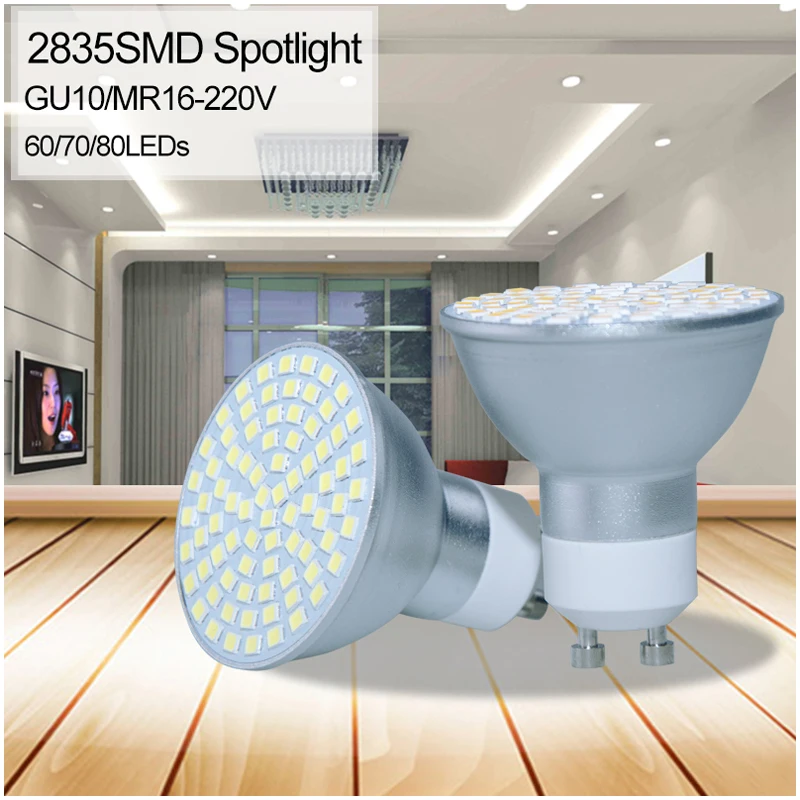 Светодиодный диодный прожектор MR16 GU10 5 Вт 7 9 220 В SMD 2835 60 70 80 дюймов | Лампы и