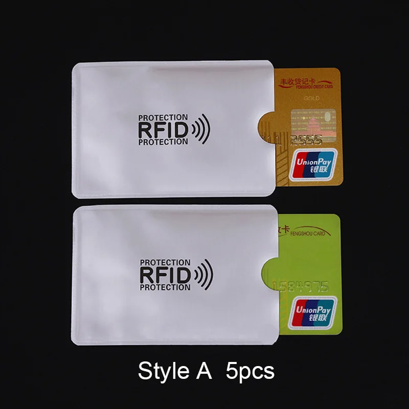 5 шт. Анти rfid блокирующая карта считывателя держатель кошелек металлический бизнес держатель кредитной карты Чехол для мужчин и женщин карты и id Держатели порте карт - Цвет: Style A