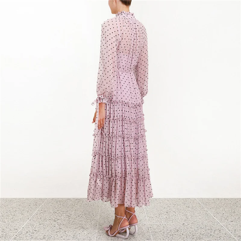Платье миди с узором в горошек женские комплекты из 2 предметов лето 2019 Boho