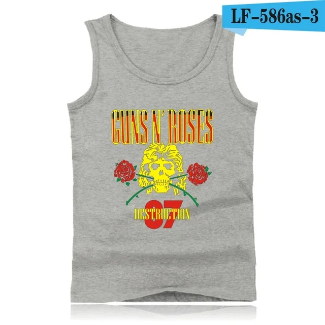 gray GUNS N ROSES, мужские майки, футболка, хип-хоп, для спортзала, жилет, модный, для бодибилдинга, майка, мужская, майка, одежда для фитнеса, пистолеты и розы - Цвет: gray