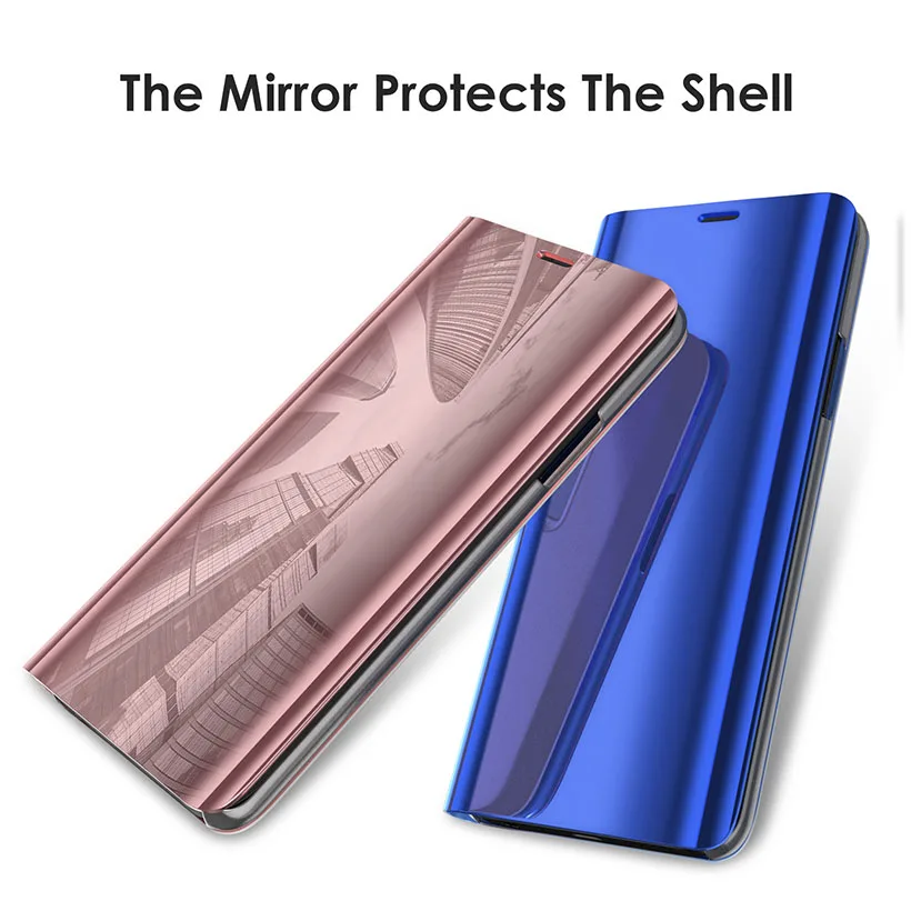 Умный зеркальный чехол s для samsung S6 S7 Edge S8 S9 Plus+ Note 8 Smart View противоударный кронштейн кожаный чехол