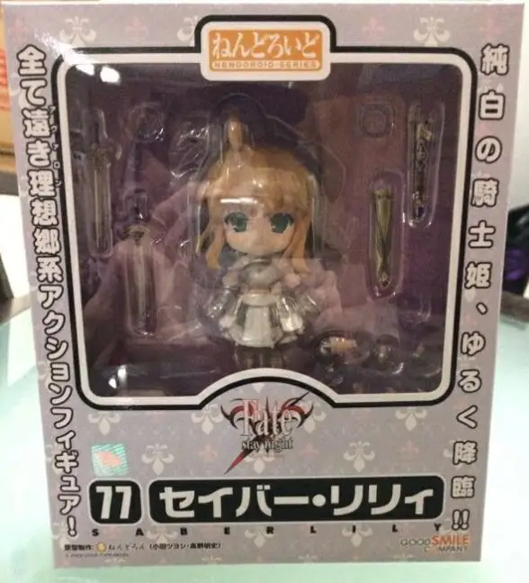 Новый аниме Fate Stay Night Saber Lily Nendoroid 77 Фигурки ПВХ кукла Коллекция Модель игрушки