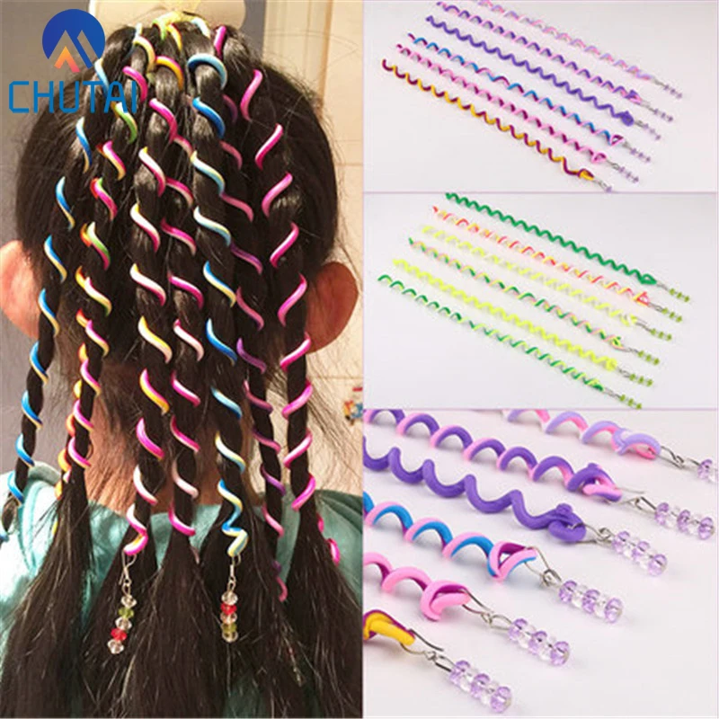 

6 PCS/Set DIY Magic Tricks Creative Interaction Hair Editor Manual Self-edited Hair Curler Children Spiral Color Hair Wand