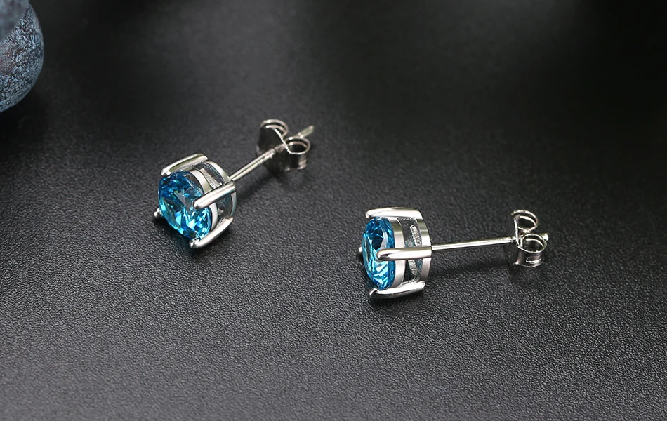 ORSA JEWELS, 12 цветов, серьги-гвоздики с камнем по месяцу рождения для женщин, 925 пробы, серебряные серьги с зубцами, Установка AAA кубического циркония, ювелирное изделие SE84