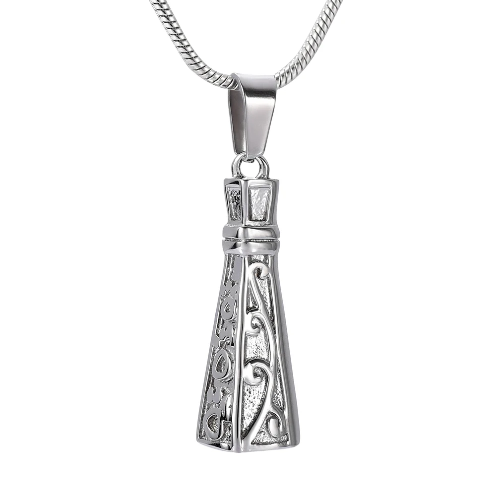 LKJ9940 Pagoda Design Newest Men Women Necklace Screw Cremation Pendant Stainless Steel Material Keepsake Jewelry | Украшения и