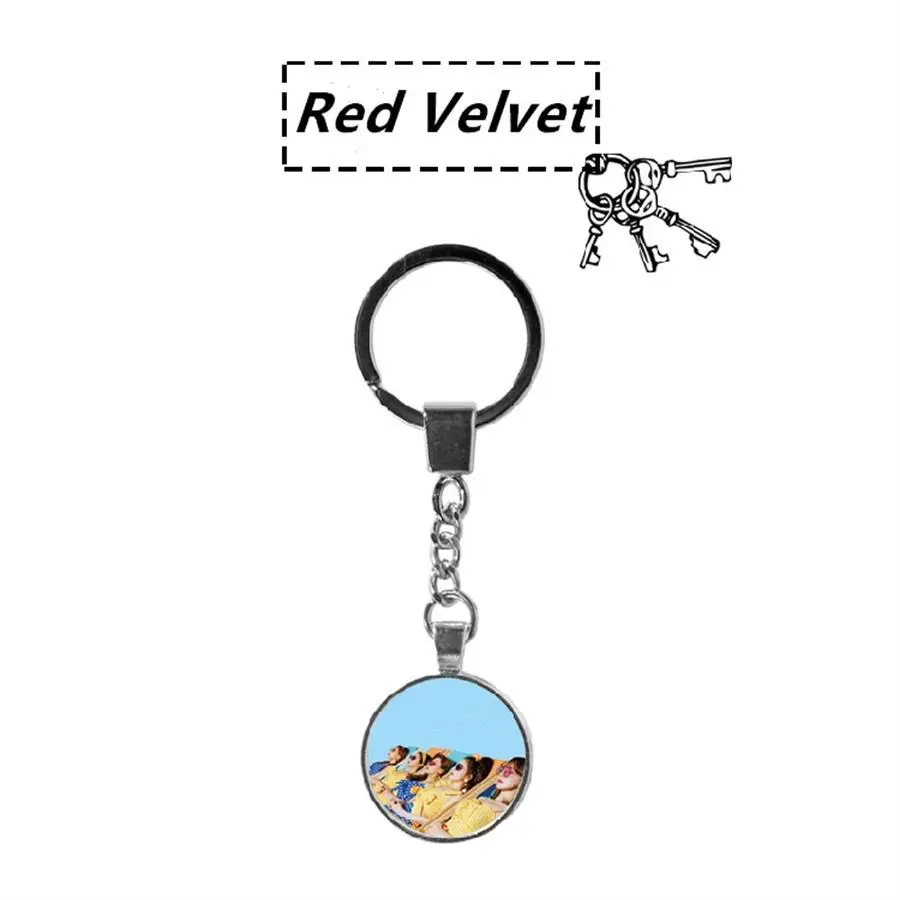 Red Velvet Kpop красный бархат черный розовый милый металлический брелок Seventeen брелок для ключей Wanna One Monsta X модная сумка Подвеска Шарм - Цвет: Red Velvet