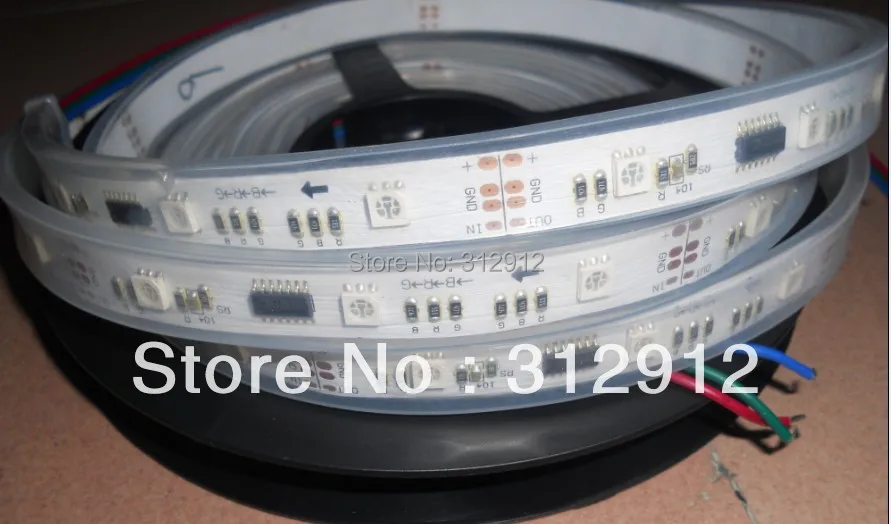 Цветная лента 5 м TM1809 dream (30 светодиодов/м) в силиконовой трубке 10 шт. IC каждый метр |