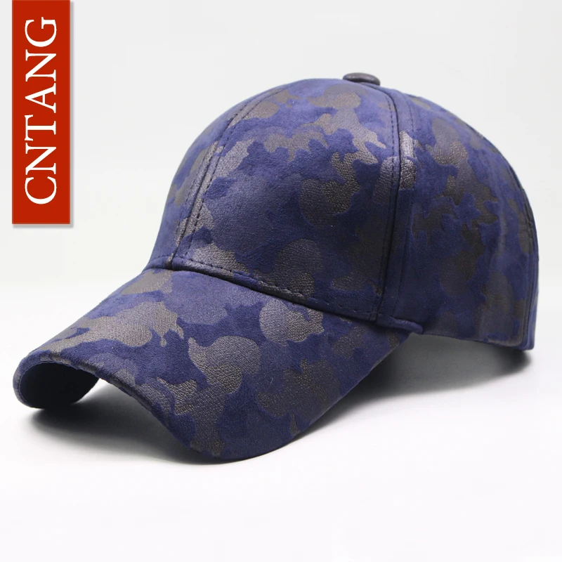 CNTANG, кожаная, замшевая, ПУ, камуфляжная бейсболка, мужская, модная, весенняя шапка, Snapback, хип-хоп, унисекс, кепка, s, регулируемая, брендовая, повседневная, шапки