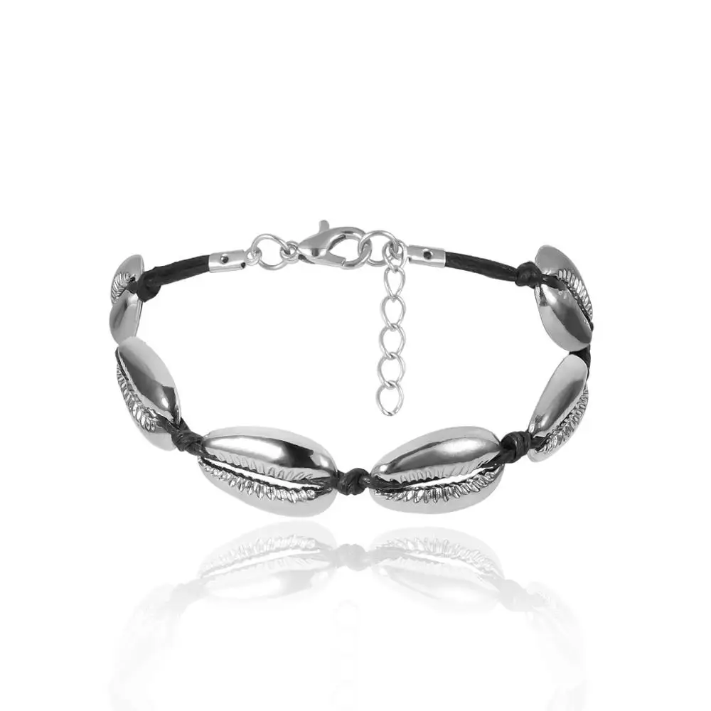 Модный оптовый золотой цвет paua подлинный cowrie sea shell браслет в регулируемом Бохо 1
