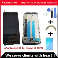 aaa quality lcd with frame for xiaomi mi a1 lcd display screen replacement for xiaomi 5xa1 lcd digiziter assembly