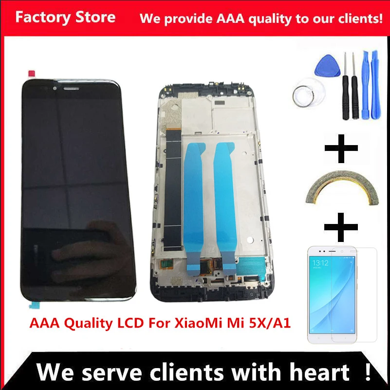 Высококачественный ЖК дисплей с рамкой для XiaoMi Mi A1 сменный экран 5X/A1 дигитайзер в