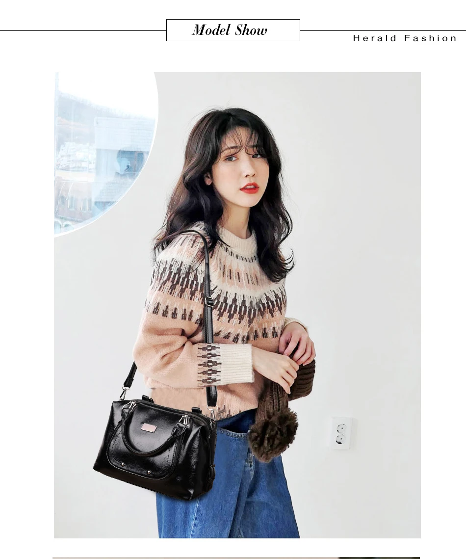Herald Fashion New Soft Leather Tassel Women Handbag Elegant Ladies Hobo Shoulder Bag Female Casual Messenger Tote Bag Satchel