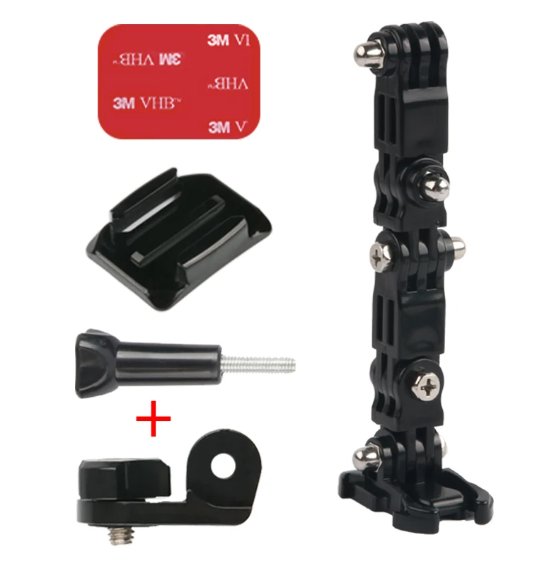 Package 2 Gopro аксессуары 4 способа поворотный стол Кнопка крепление Go Pro Hero 4 5 6 7 8SJCAM SJ4000 EKEN H9 H9R мотоциклетный шлем подбородок кронштейн - Цвет: Package 2