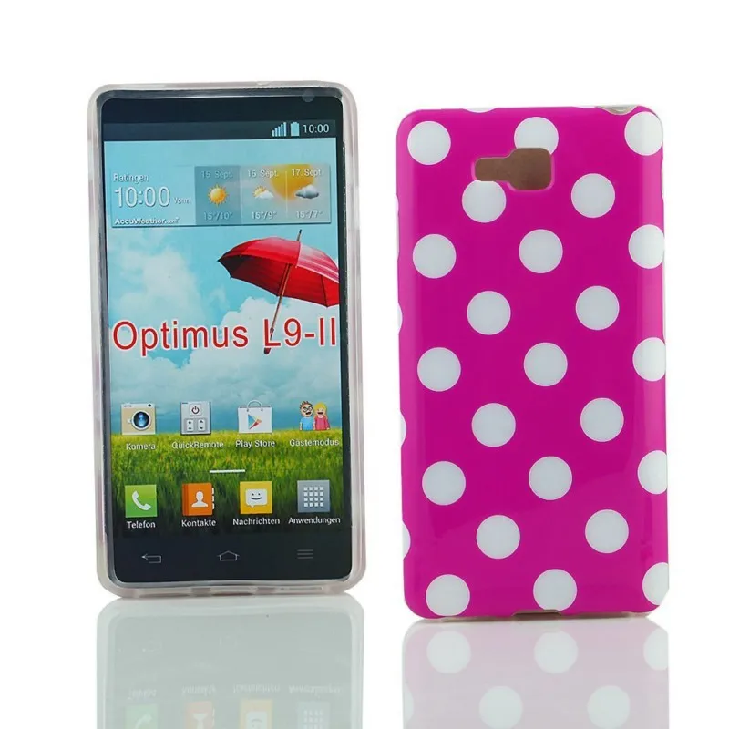 Чехол накладка из ТПУ в горошек для LG Optimus L9 II 2 D605|case|case asuscase for dvd player |