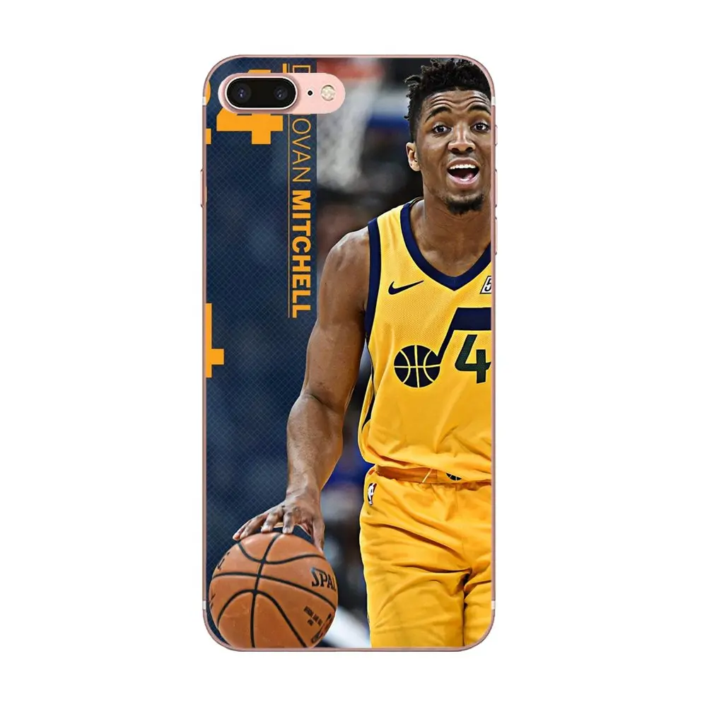 as picture Для Apple iPhone 4 4S 5 5C 5S SE 6 6 S 7 8 Plus X XS Max XR мягкий чехол из ТПУ Coque Capa Basketballer Donovan Mitchell 45 - Цвет: as picture
