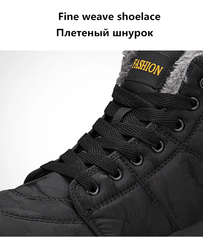 Men Waterproof Ankle Boots Winter Warm Plush Snow Boots Men Outdoor sneaker Work Boots Male Rubber Winter Men's boots Size 46