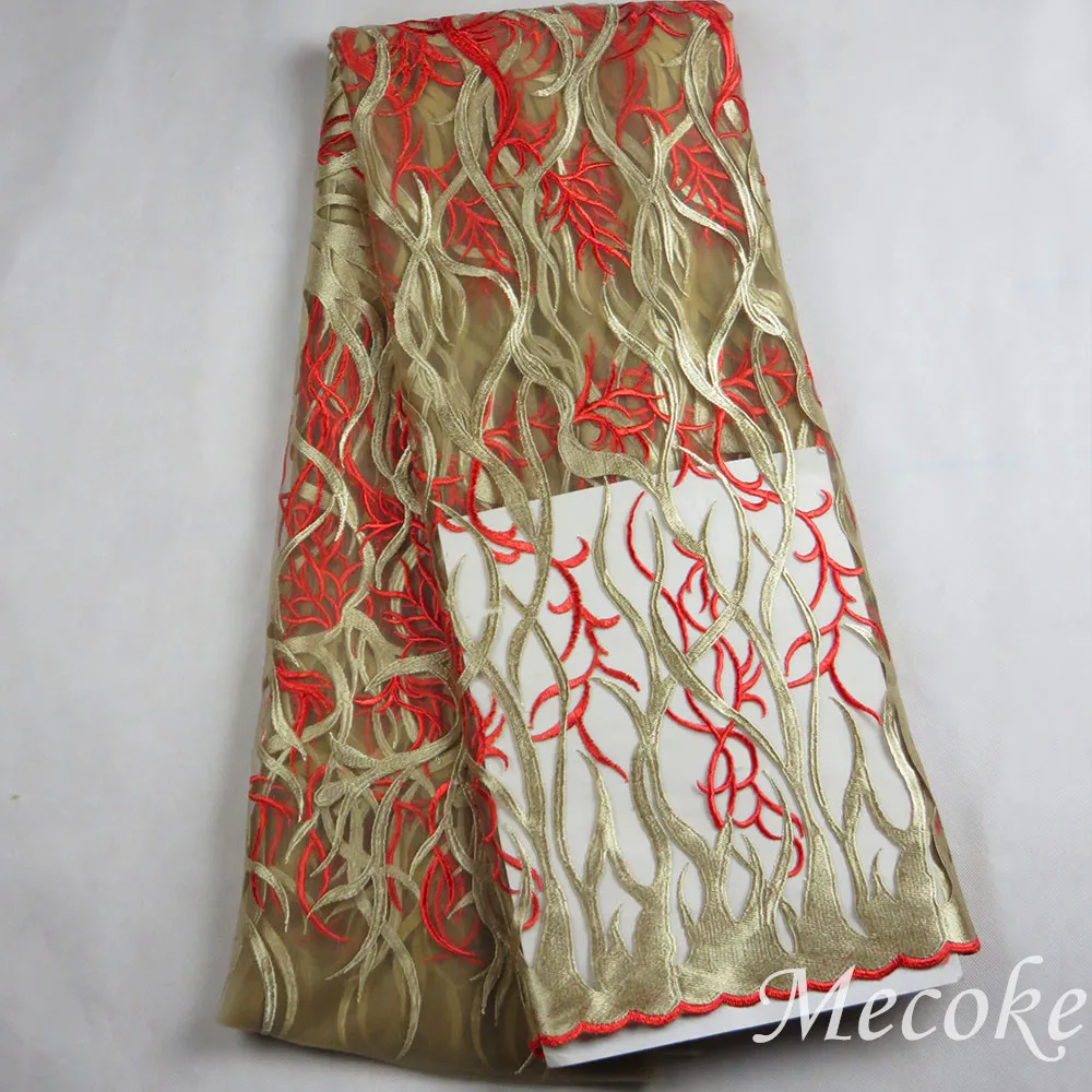 Лидер продаж 2017 Африканский нигерийский гипюр швейцарская вуаль кружево желтый