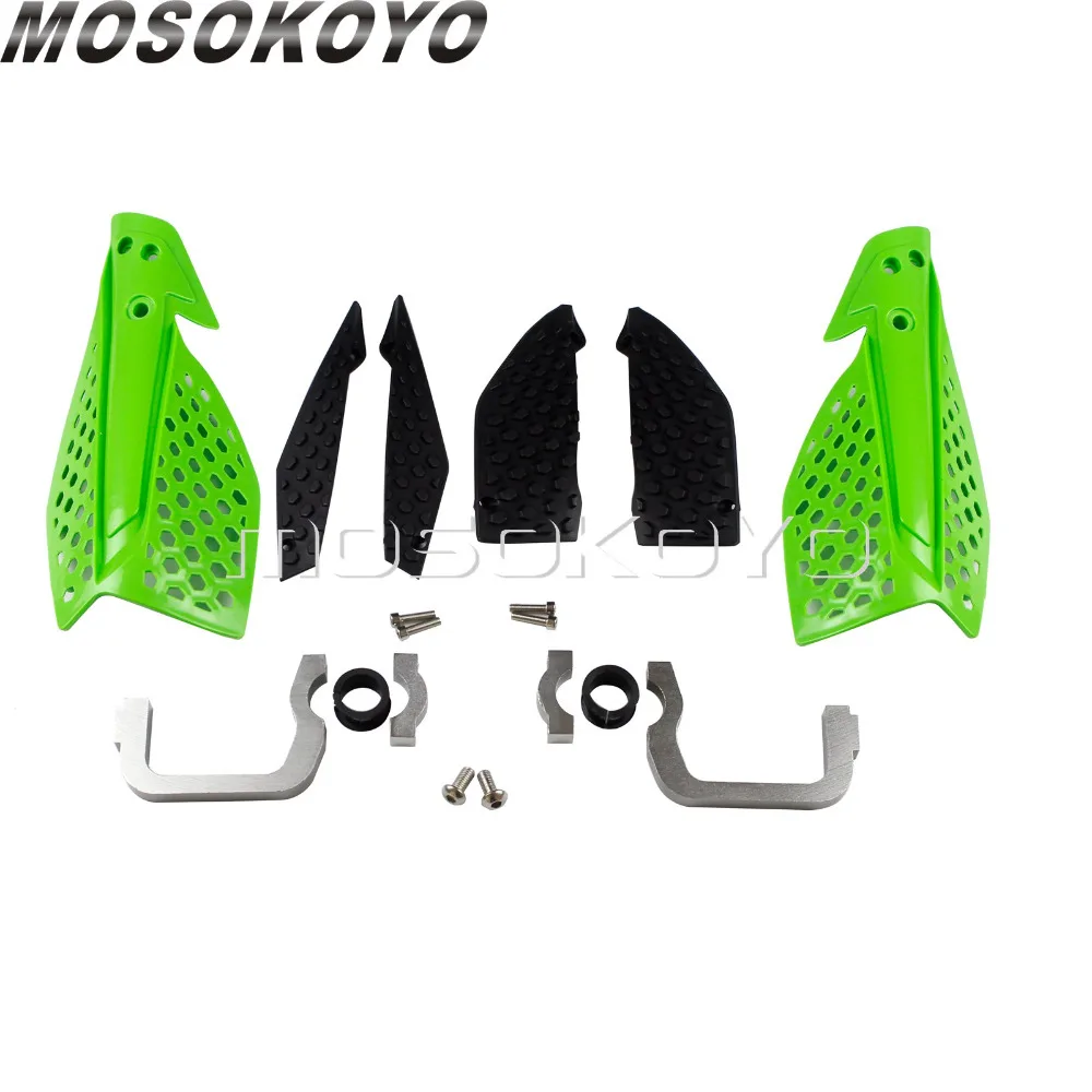 Green Motocross Dirt Bike Racing 7/8&quot 1-1/8&quot Handguard Universal 22mm 28mm Bar Hand Guards Protection for Kawasaki KLX KX |