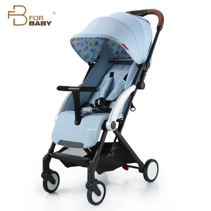 light blue 5kgfactory Роскошная легкая складная детская коляска, коляска для новорожденного, детская коляска, четыре зонтик-цветовое колесо, коляска - Цвет: light blue